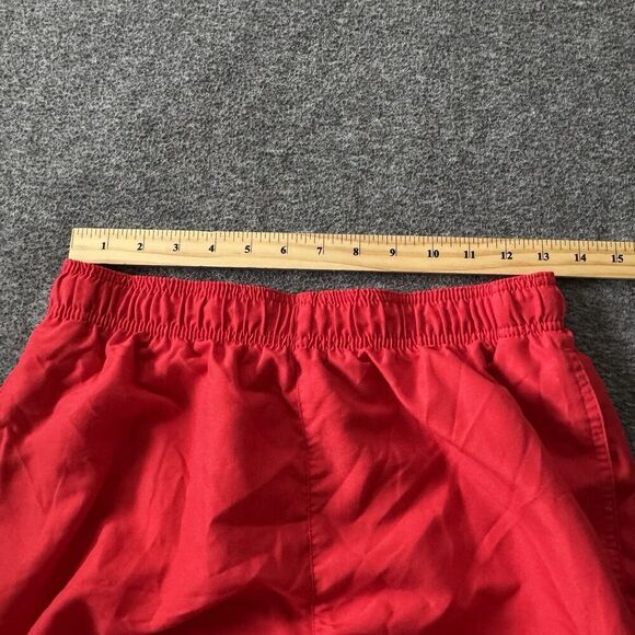 Nike Swim Trunks Mens Shorts Red NESSA558 Medium Swoosh Lined - Picture 8 of 10